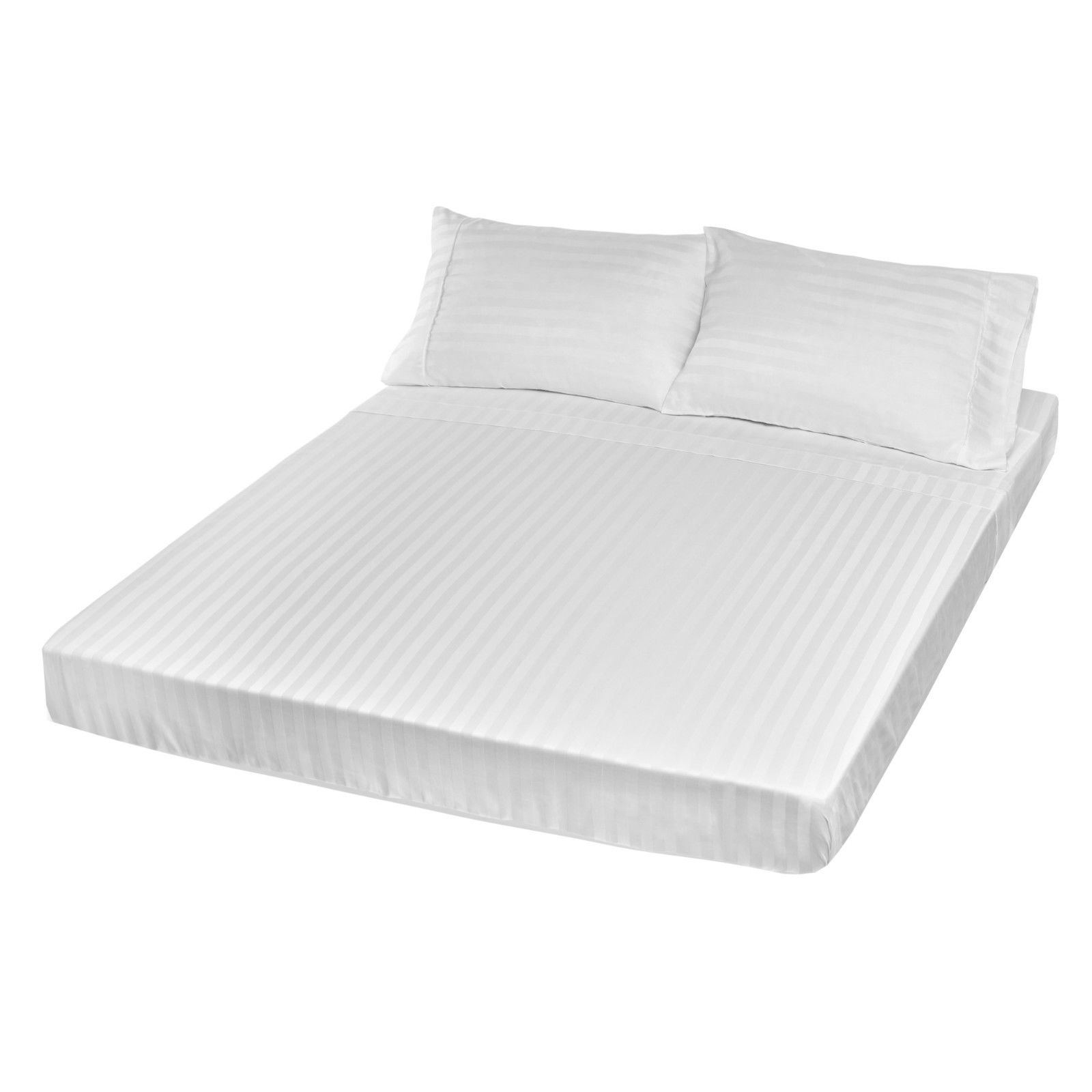 Royal Comfort 1200TC Sheet Set Damask Cotton Blend Ultra Soft Sateen Bedding – Queen – White