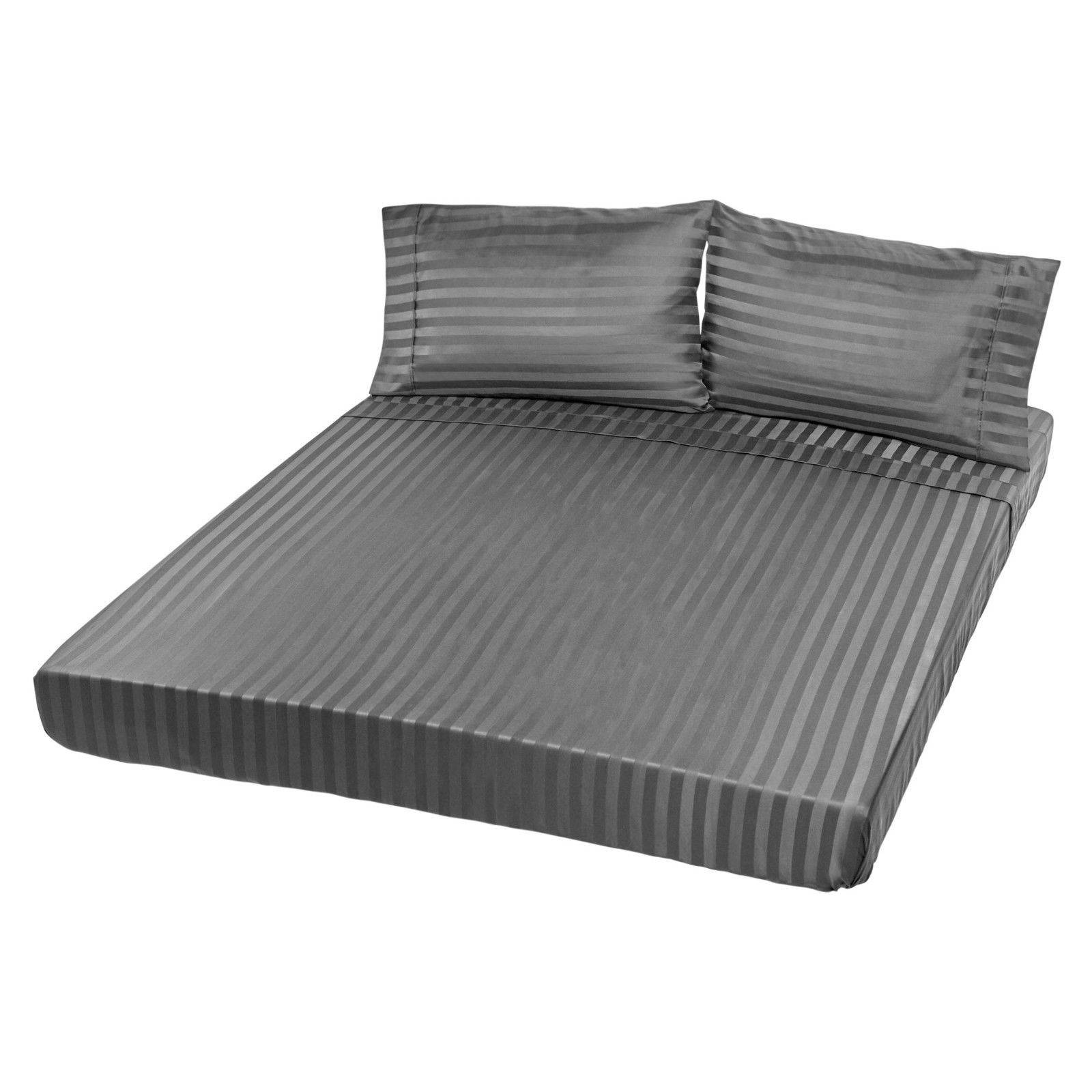 Royal Comfort 1200TC Sheet Set Damask Cotton Blend Ultra Soft Sateen Bedding – Queen – Charcoal Grey