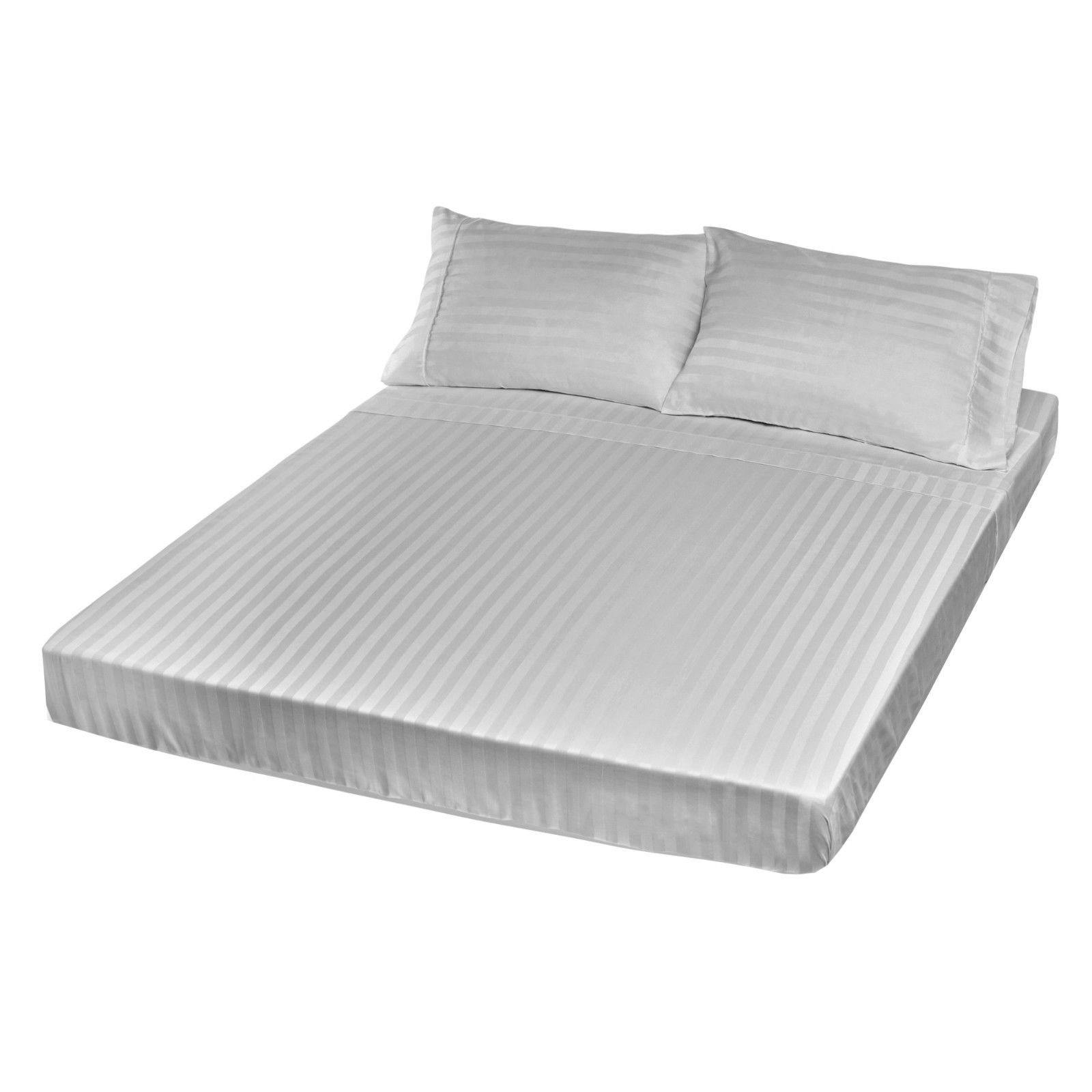 Royal Comfort 1200TC Sheet Set Damask Cotton Blend Ultra Soft Sateen Bedding – Queen – Silver