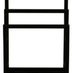 Nobu Solid Mahogany Timber Towel Stand (Black)