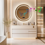 Interior Ave - 80cm Round Frameless LED Bathroom Mirror – Bluetooth
