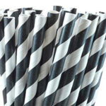 1000 Bulk Wholesale Pack Black White Drinking Straws Biodegradable Eco Paper Birthday Party Event Bistro Bar Cafe Take Away
