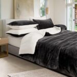 2-in-1 Teddy Sherpa Quilt Cover Set (King Size - Charcoal)