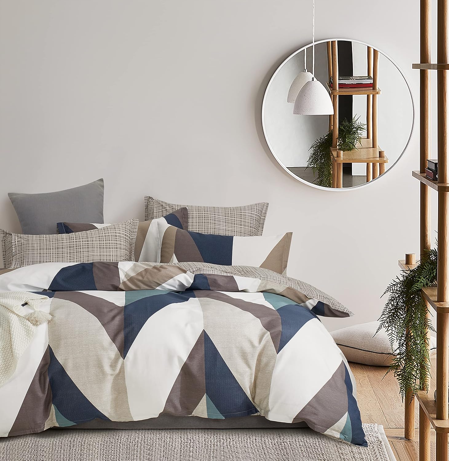 100% Cotton Oliver Reversible Printed Quilt Cover Set – Super King Size