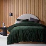 Vintage Design Homewares Cotton Velvet Quilt Cover Set Forest Green Super King