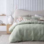 Vintage Design Homewares Malvern Sage Cotton Quilt Cover Set Double