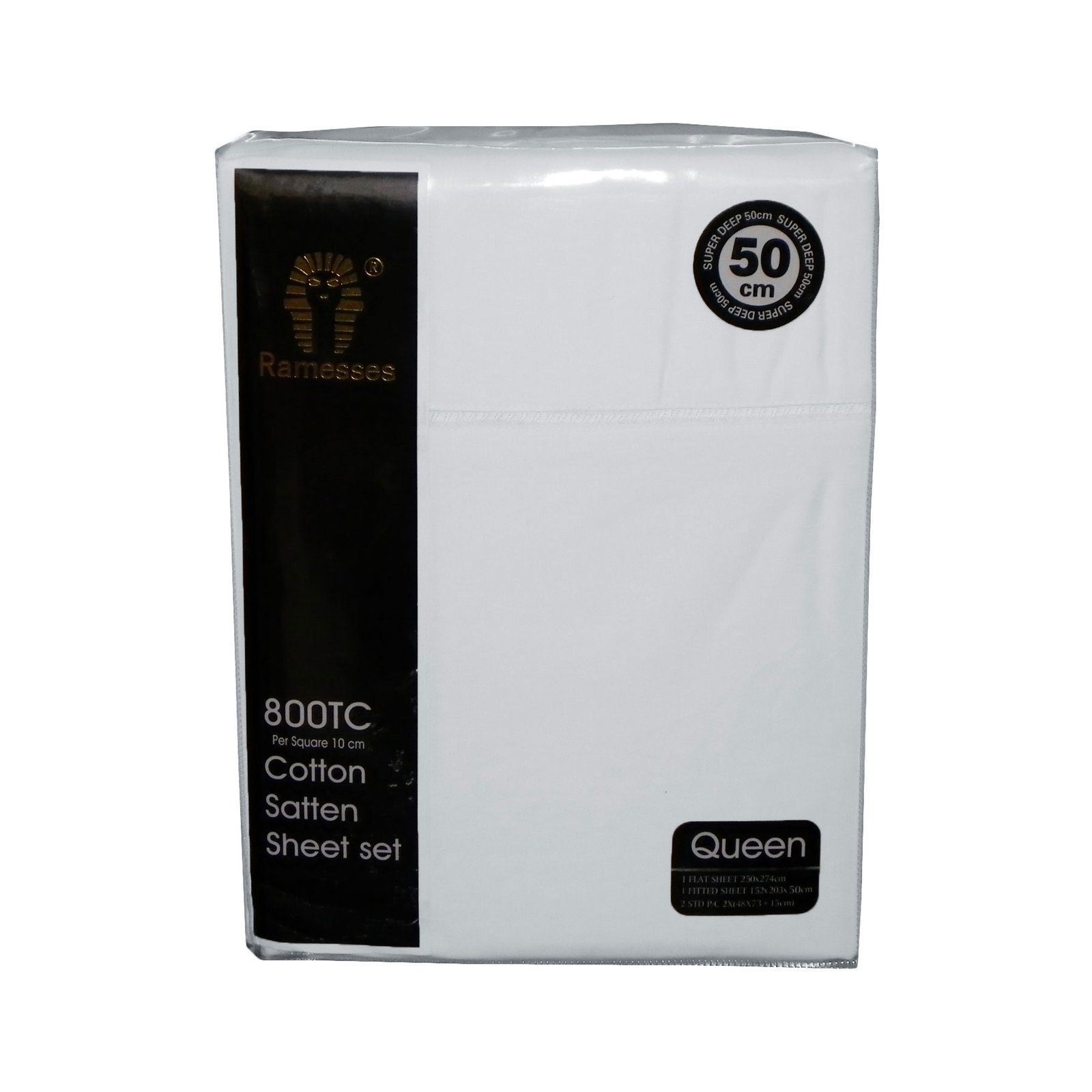 800TC Ramesses Cotton Sateen Sheet Set White King 1 V442 KIT SHEETS 800TC WHITE KI 150910 00