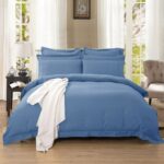 1000TC Tailored Super King Size Quilt/Duvet Cover Set - Greyish Blue