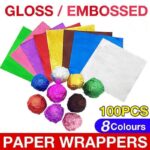 100PCS Tin Foil Aluminium Wrapping Square Chocolate Wrappers 10CM - Blue/Embossed