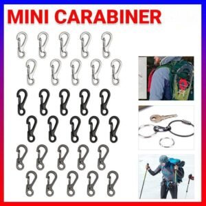 10X Mini Alloy Carabiner Keychain Durable Snap Spring Clip Hook – Silver