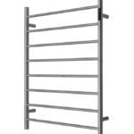 Premium Gunmetal Heated Towel Rack with LED control - 8 Bars, Round Design, AU Standard, 1000x850mm Wide