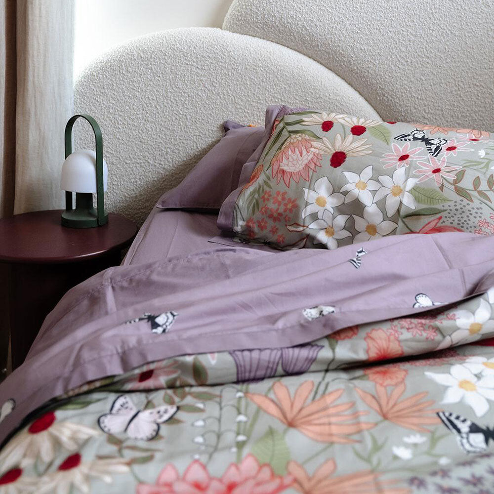 100% Cloud Cotton Duvet Quilt Cover Set w/ 2 Pillow Cases in Serena – King