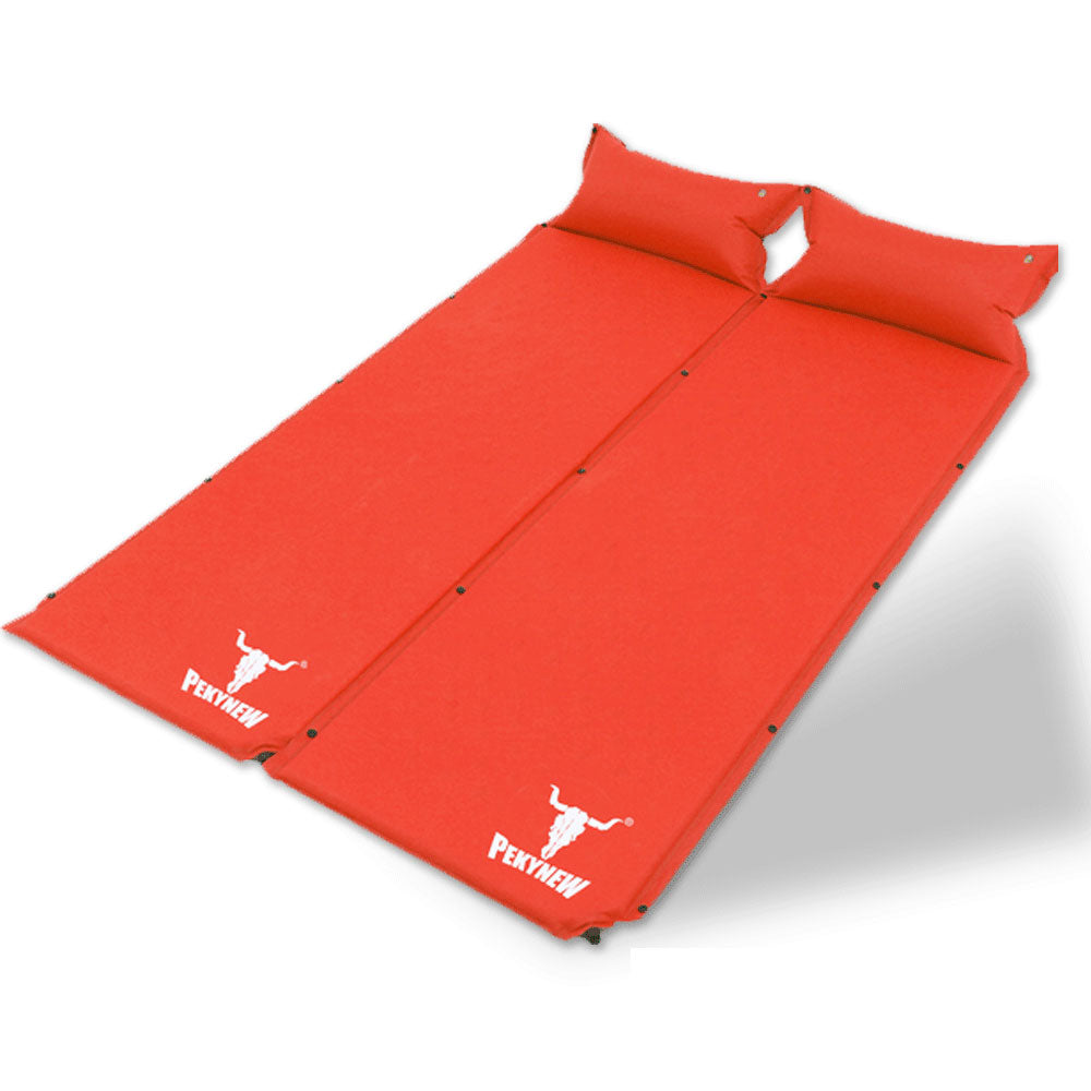 Double Air Bed Self Inflating Mattress Sleeping Mat Camping Camp Hiking Joinable - red 1 V610 PKNSLEMATWPIL RE 2 218945 00