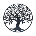 Black Tree of Life Wall Art Hanging Metal Iron Sculpture Garden 60cm