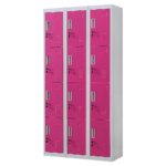 12-Door Locker for Office Gym Shed School Home Storage - Standard Lock with 2 Keys