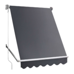 Retractable Fixed Pivot Arm Window Awning Patio Garden Blinds 2.4m x 2.1m Grey