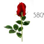 bulk 24 Artificial Single Stem Rose Red 58cmh 15x58cm