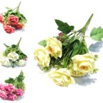 bulk 36 Artificial Rose Bunch Assort 32cm