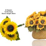 bulk 12 Artificial Sunflower Bunch 6 Flowers 30cm