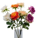 bulk 24 Artificial Peony Stem 2 Heads 4 Assort 61cm