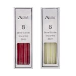 bulk 192 Unscented Dinner Candle Red & Ivory 25cm