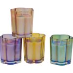 bulk 24 Neon Colour Glass Jar Candle Assort 8cm