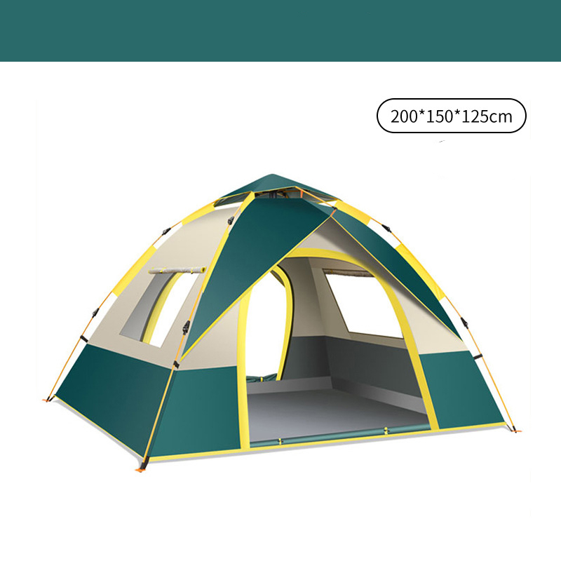 Dark Green 2 Person Lightweight Camping Tent (200*150*125cm) | UV Protection Silver Coated, Dual Doors & Windows 1 V888 ELOSUNG11295 208904 00