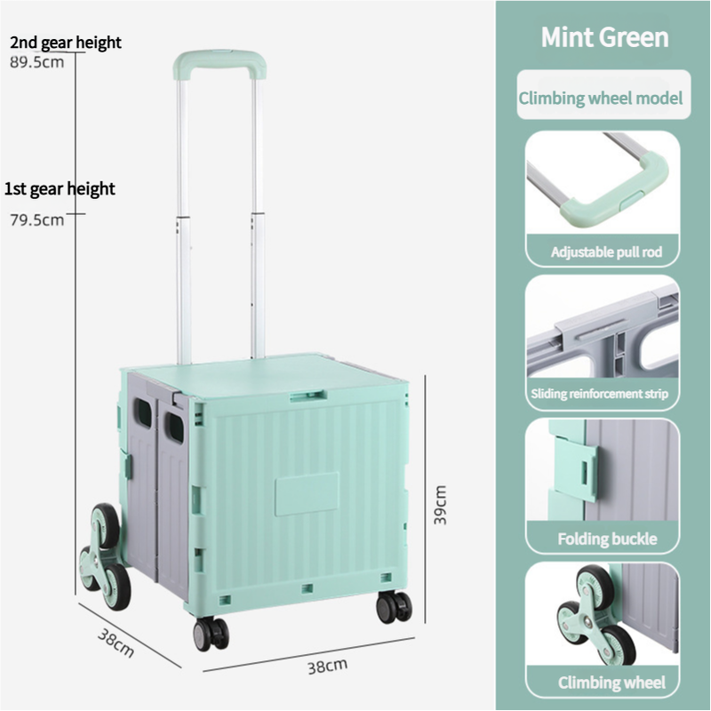 Nordic Green Climbing Wheel Folding Cart - Compact and Durable for Outdoor Camping and Picnics 2 V888 ELOSUNG11816 209948 00