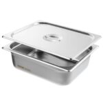 VEVOR 8 Pack Hotel Pans, 1/2 Size Anti-Jam Steam Pan with Lid, 0.8mm Thick Stainless Steel Steam Table Pan, 4-Inch Deep Commercial Table Pan, Catering Storage Food Pan, for Industrial & Scientific