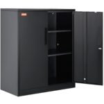 VEVOR Metal Storage Cabinet w/ 3 Keys 2 Adjustable Shelves & Magnetic Door Black