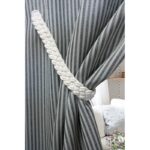 Ecru white rustique braided magnetic tieback