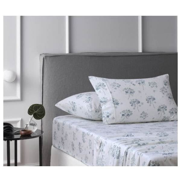 Flower Bunch Cotton Flannelette Light Blue Sheet Set by Accessorize Single 2 V107 5091573 200561 00