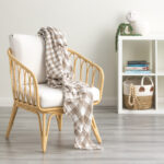 Atlantic Reversible Vintage Washed Yarn Dyed Textured Cotton Tan Throw by Renee Taylor