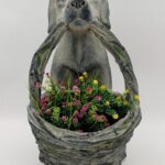 Dog with basket Planter