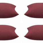 Pack of 4 Elements Deep Red Solid Base Colour Square Cushion Covers