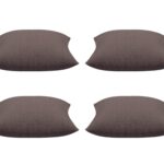 Pack of 4 Elements Stone Brown Solid Base Colour Square Cushion Covers