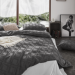 100% Premium Tufted Microfibre Quilt Cover Set - Ultra-Soft, Durable Embroidery Bedding Comforter Set - Machine Washable & Zipper Closure - Smoke - Single