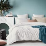 100% Cotton Vintage Washed Bed Quilt Cover Set - White - Single