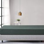 100% Jersey Cotton Soft Stretchy Breathable Fitted Sheet - Forest Green - Double Size
