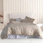 Vintage Washed Microfibre Quilt Cover Set (3Pcs) - Linen - Double Size