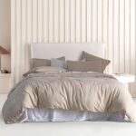 Vintage Washed Microfibre Quilt Cover Set (3Pcs) - Linen - Queen Size