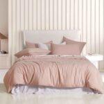 Vintage Washed Microfibre Quilt Cover Set (Pink, Queen)
