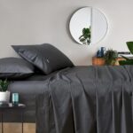 Vintage Washed 100% Cotton Sheet Set with 2 Pillowcases - Charcoal - Queen Size