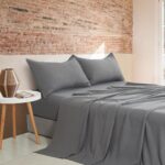 Vintage Washed Microfibre Sheet Set with 2 Pillowcases - Grey - Queen