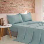 Vintage Washed Microfibre Sheet Set with 1 Pillowcase - Seafoam - King Single