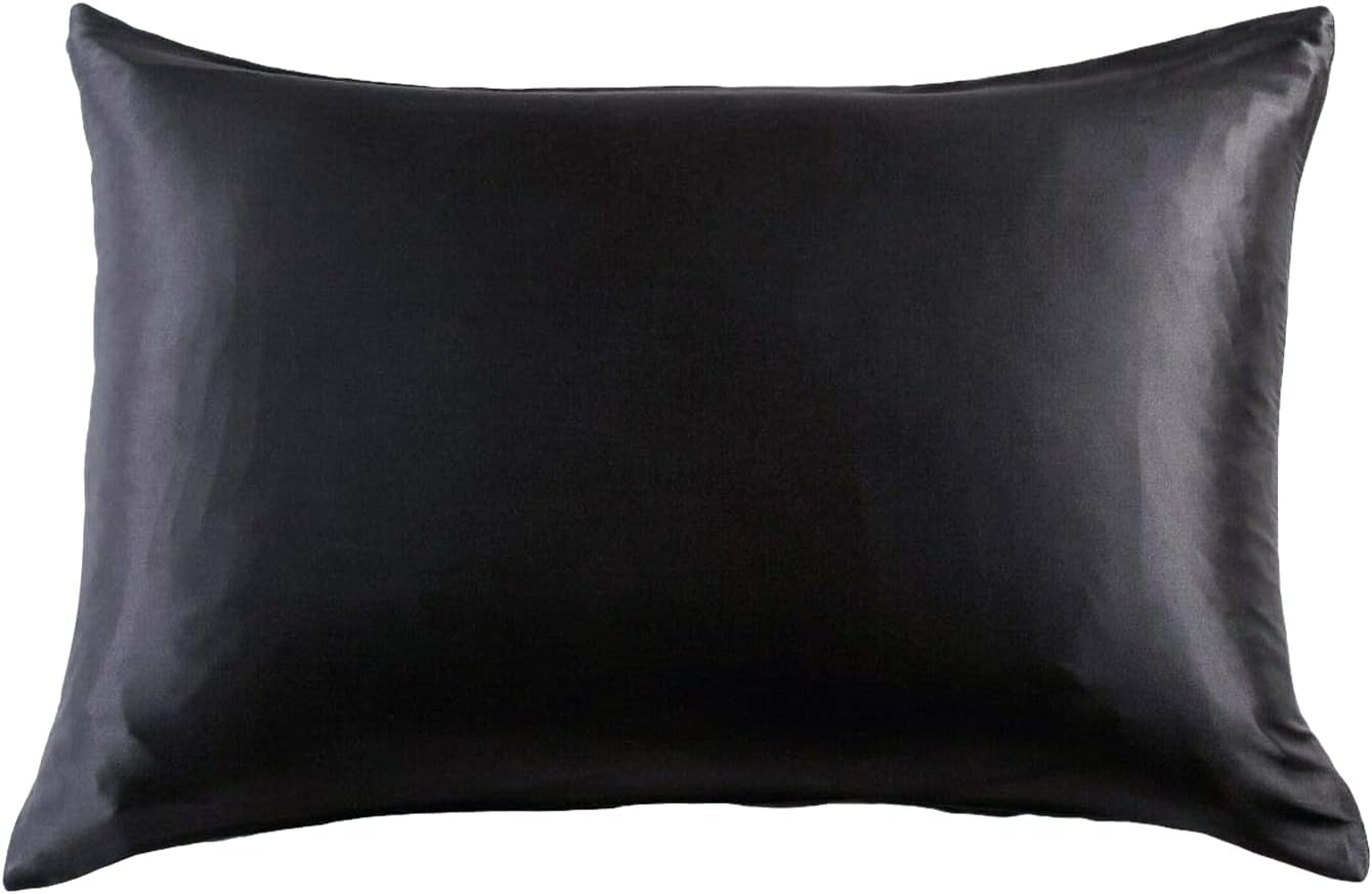 Luxury Pillowcase - 100% Pure Mulberry Silk on Both Sides - Black 1 V439 PCSILKBK 191035 00
