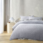 Accessorize Augusta Grey Ruched Quilt Cover Set Queen