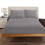 Ramesses Teddy Fleece Fitted Sheet Combo Set Charcoal Queen