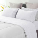 Ramesses White Pebble Wash Linen Look Alternative Sheet Set Single