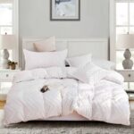 Tufted Boho Wave Jacquard Queen Size White Duvet Quilt Cover Set